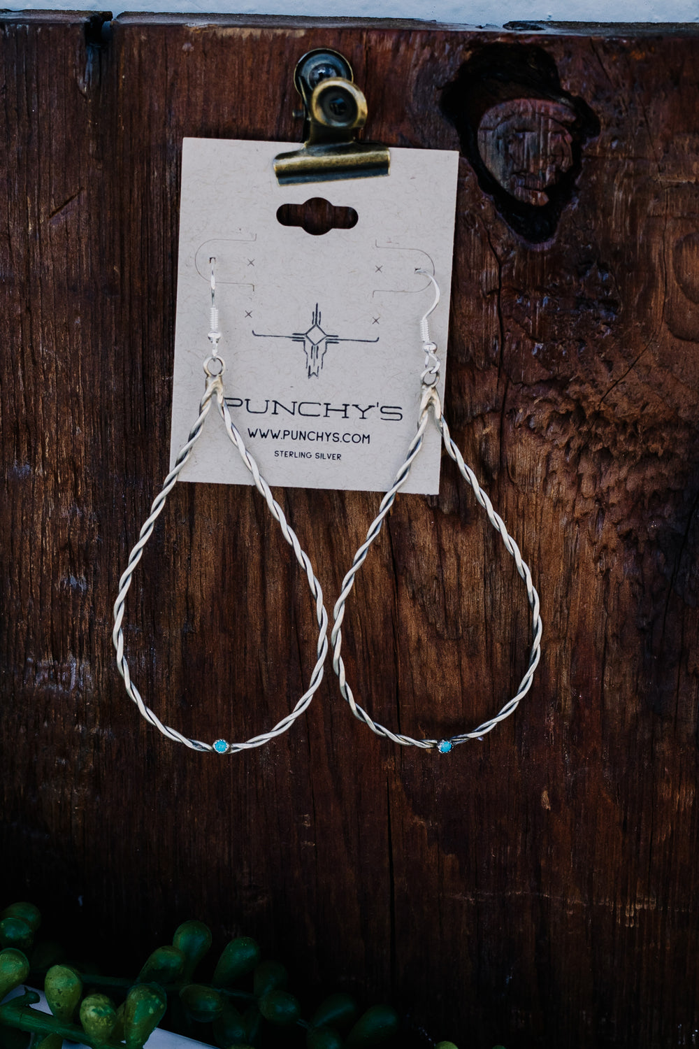 Turquoise Twisted Rope Teardrop Earring