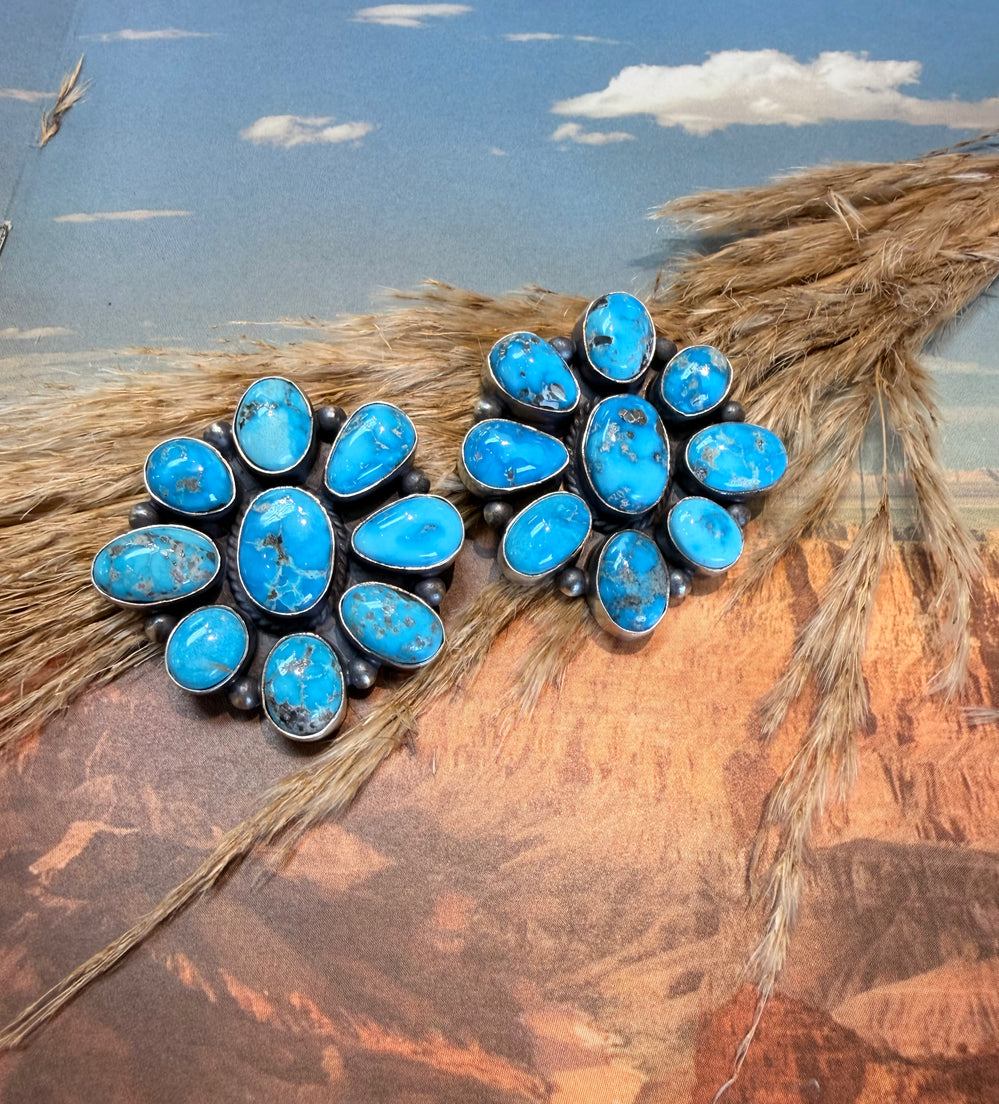 Turquoise Debra Cluster Earrings