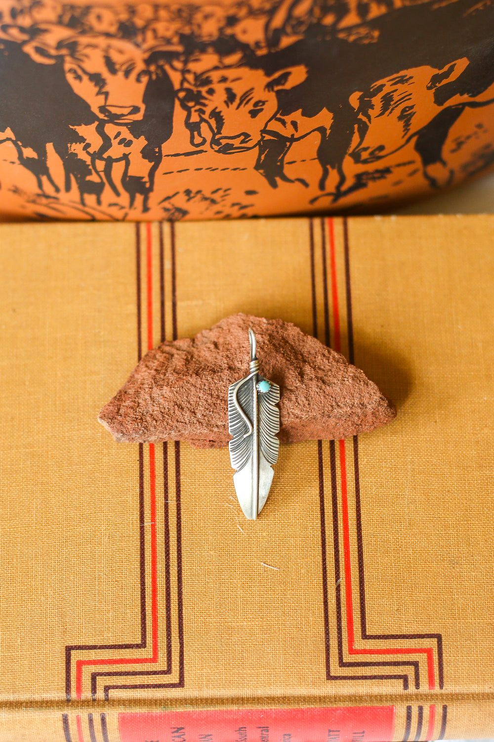 Turquoise Feather Pendant