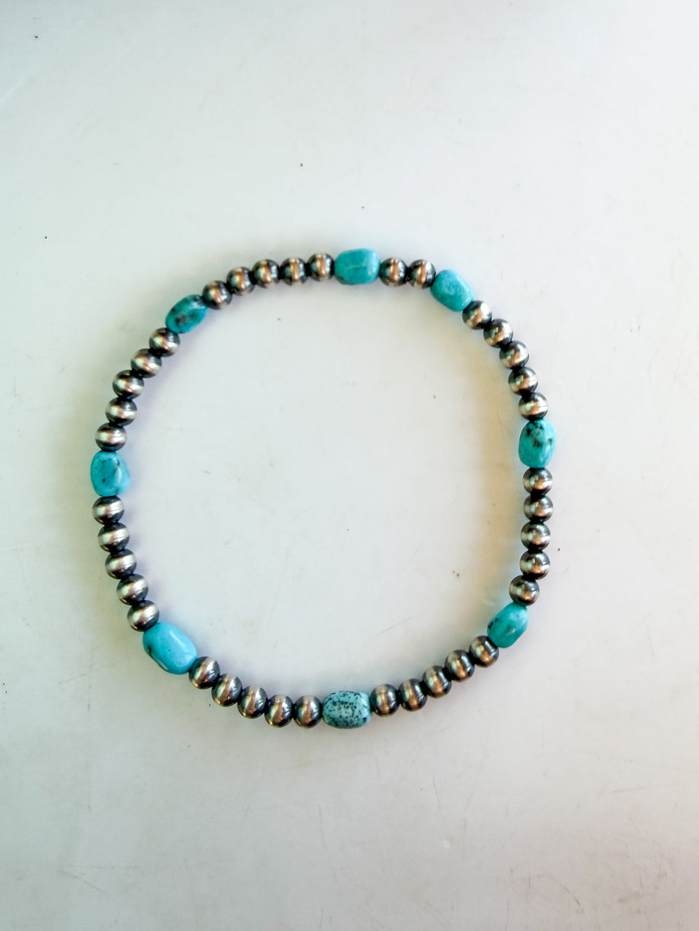 Turquoise Mix Stretch Navajo Bracelet