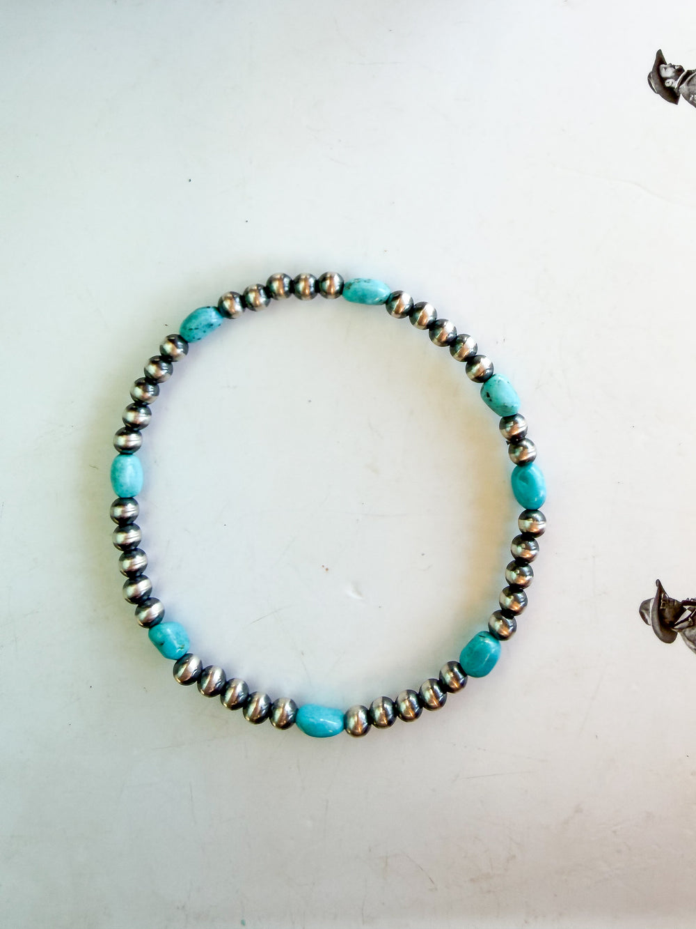 Turquoise Mix Stretch Navajo Bracelet