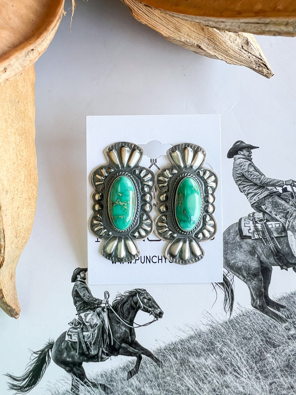 Turquoise Raylee Rectangle Stamped Earrings 1.0