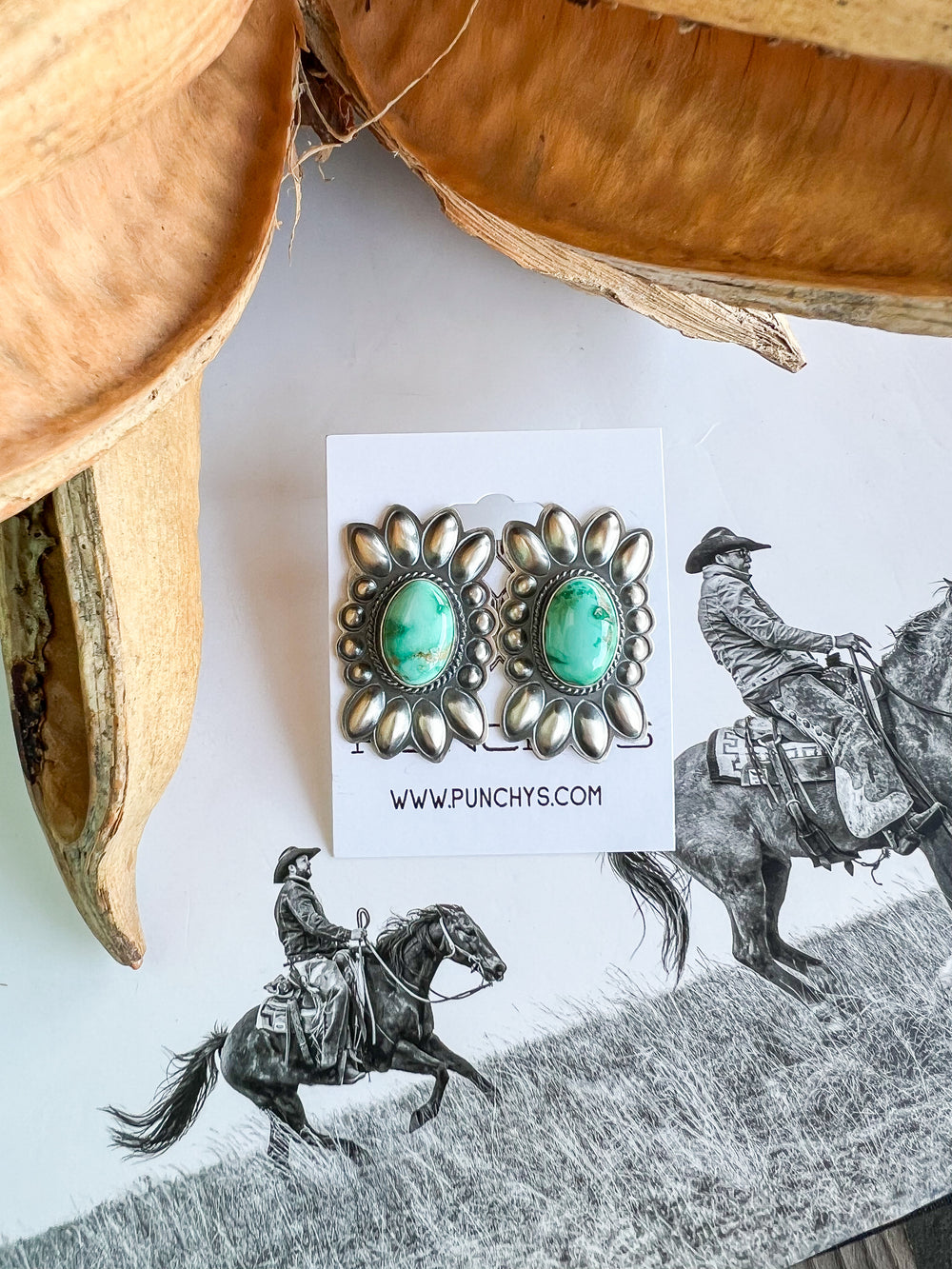 Turquoise Raylee Rectangle Stamped Earrings 2.0