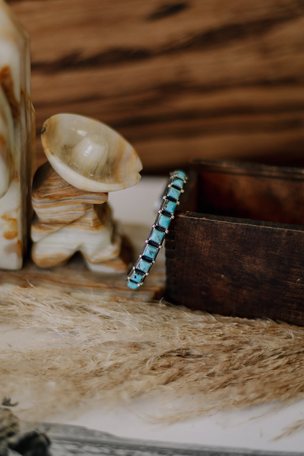 Turquoise Statement Square Stacker Cuffs