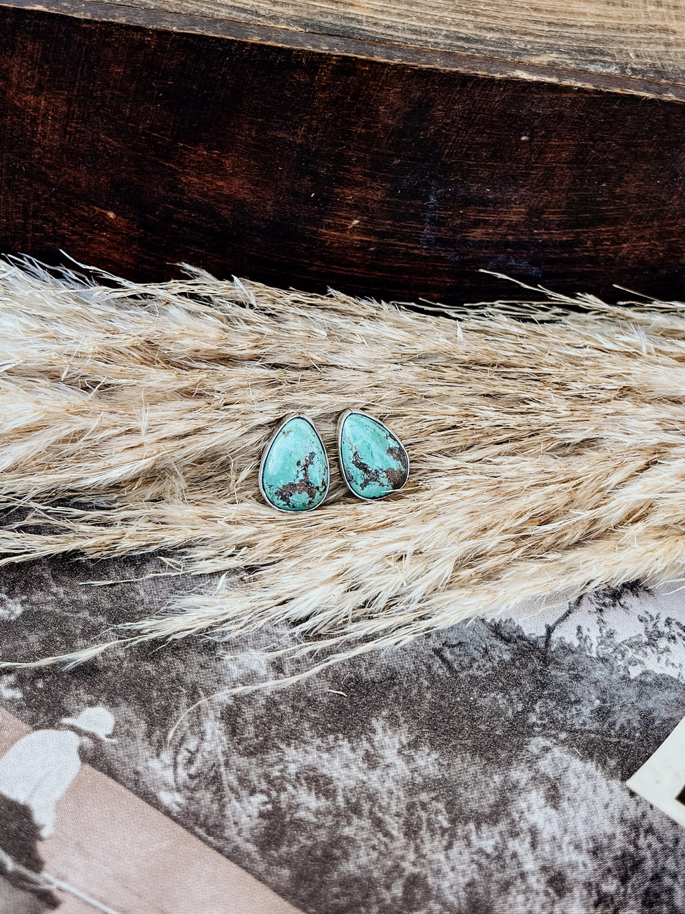 Turquoise Teardrop Studs