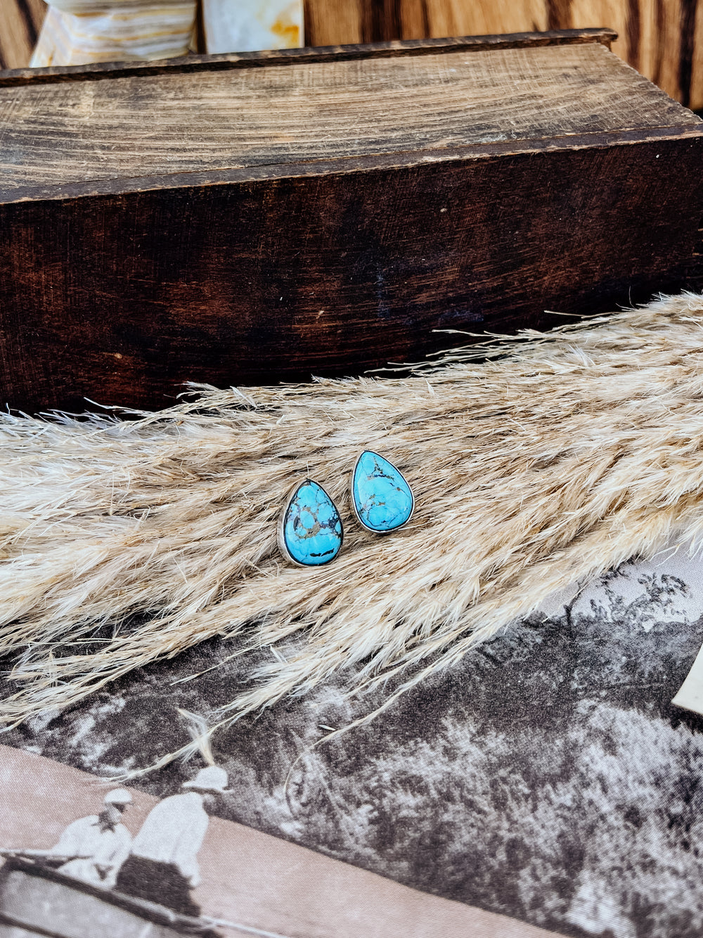 Turquoise Teardrop Studs