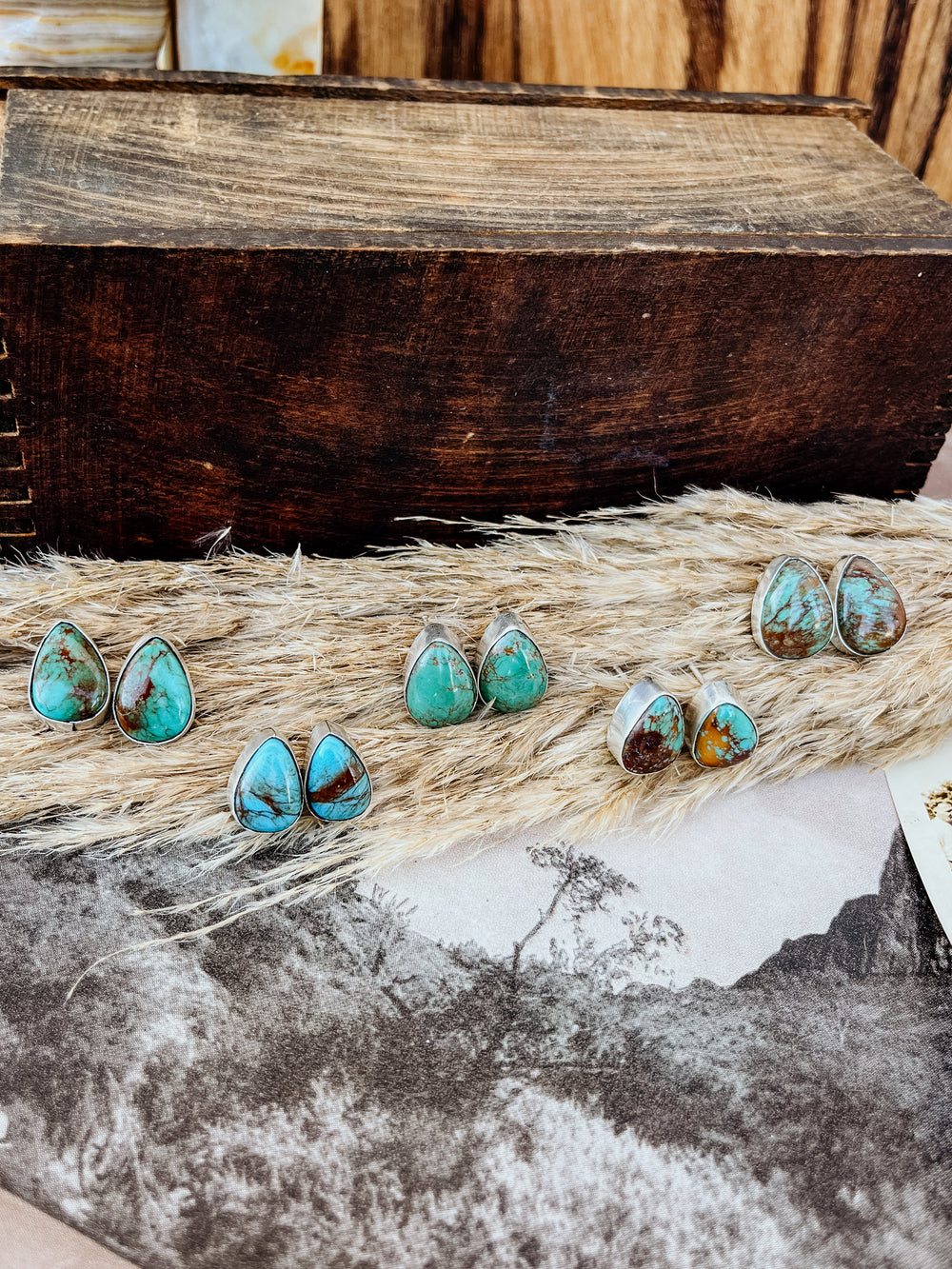 Turquoise Teardrop Studs