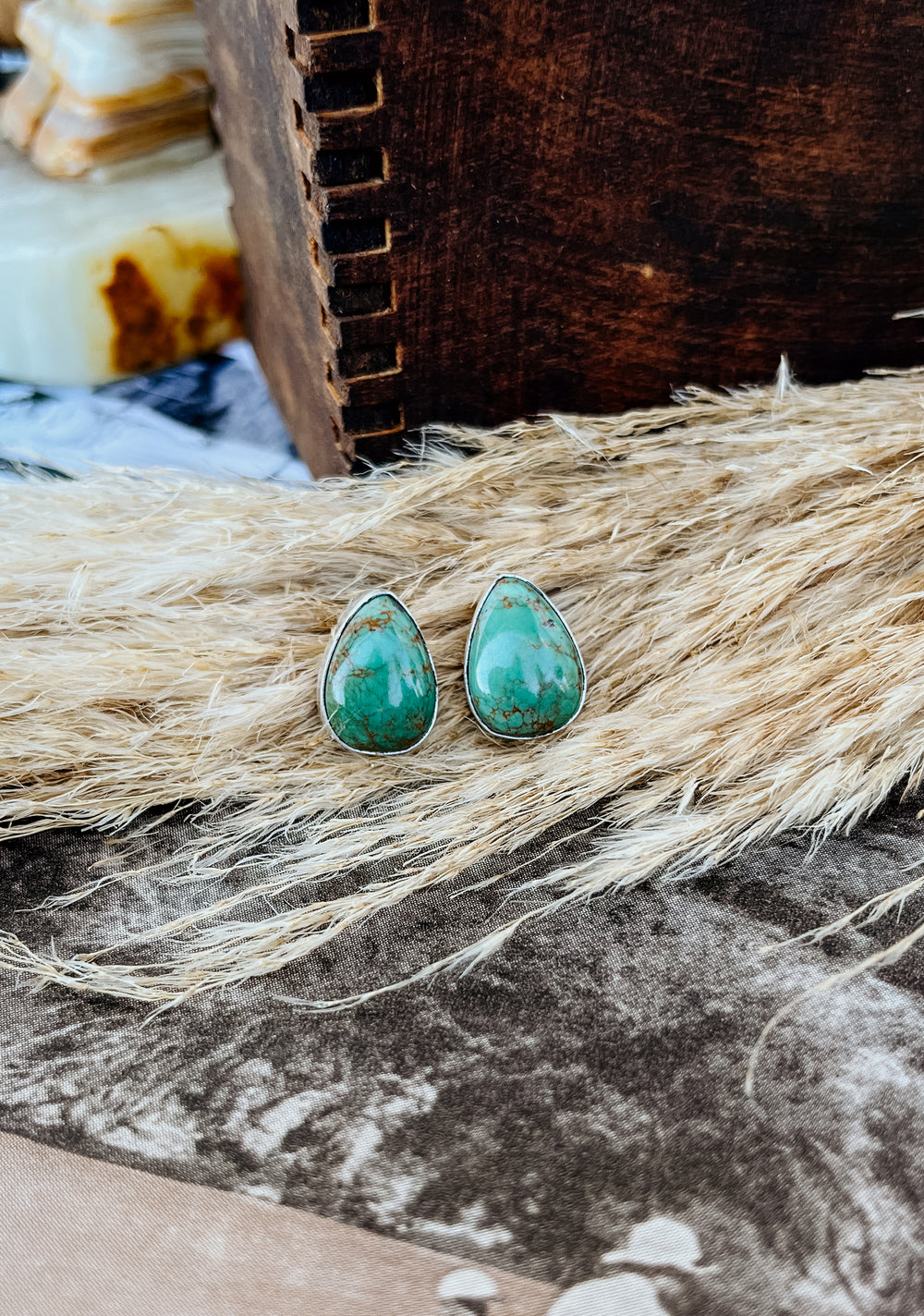 Turquoise Teardrop Studs