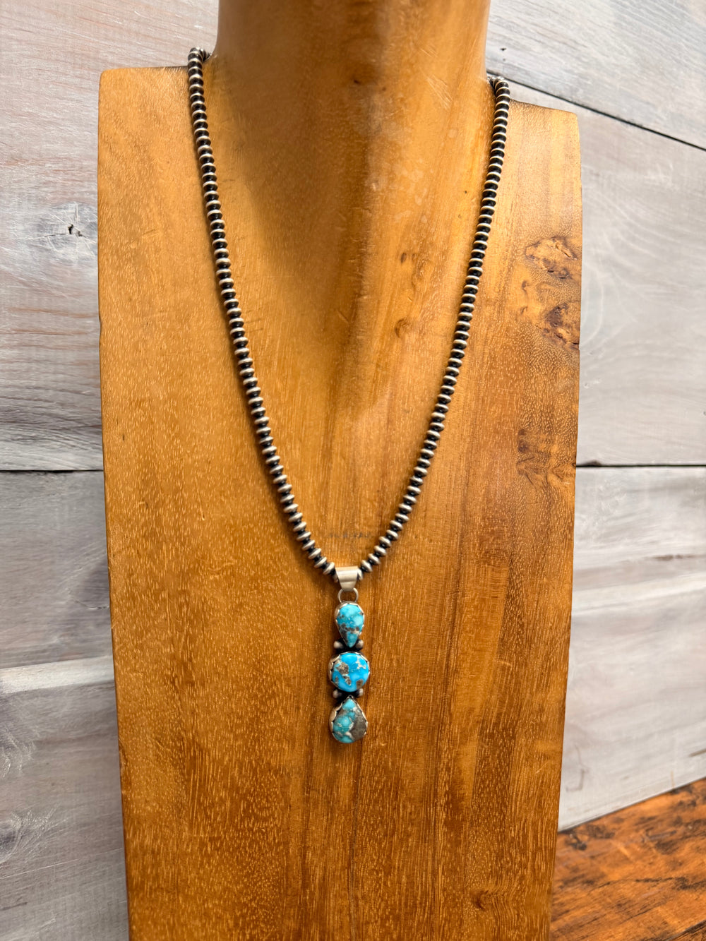 Turquoise Terra Pendant - Stamped T 1.0