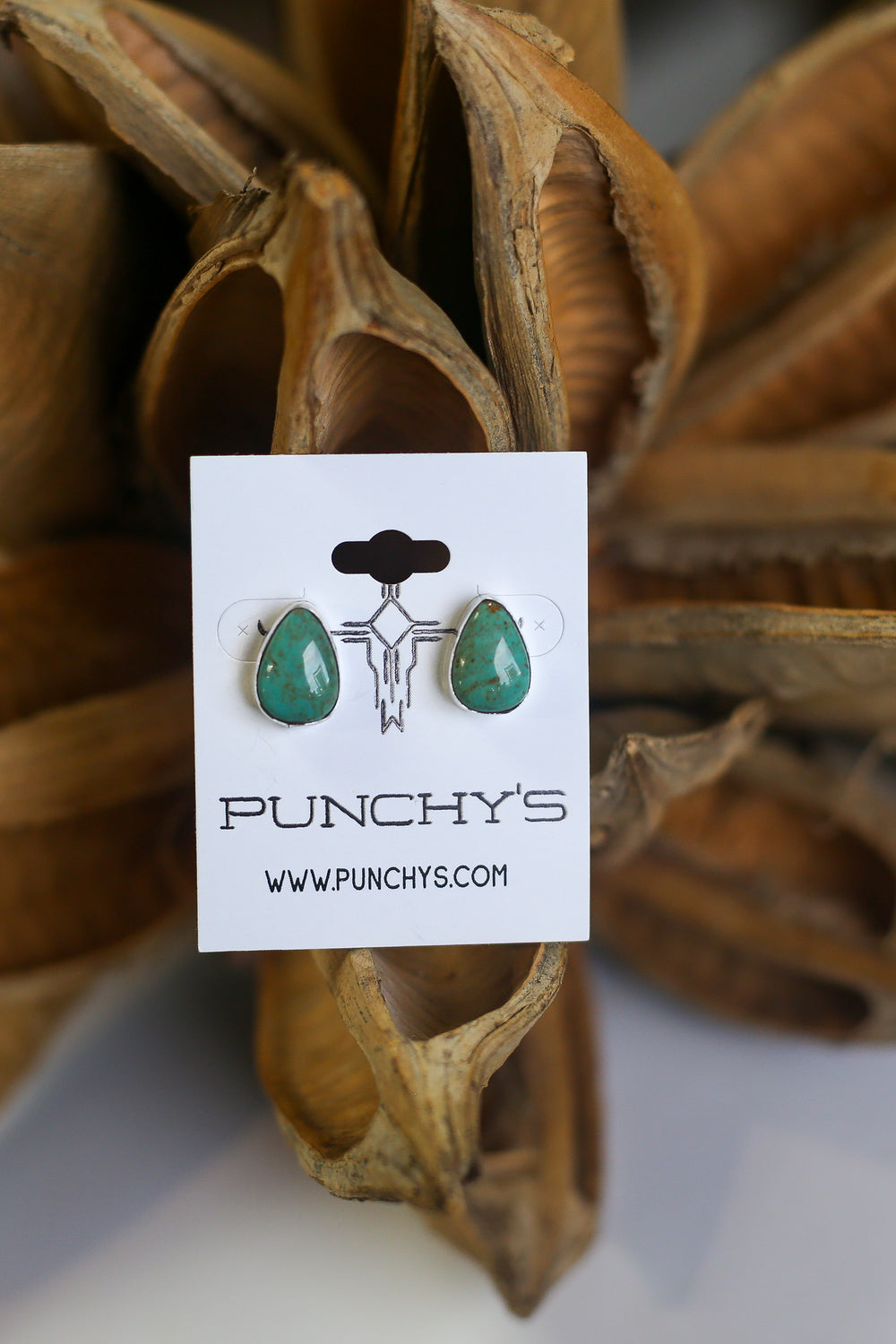 Turquoise Teardrop Studs