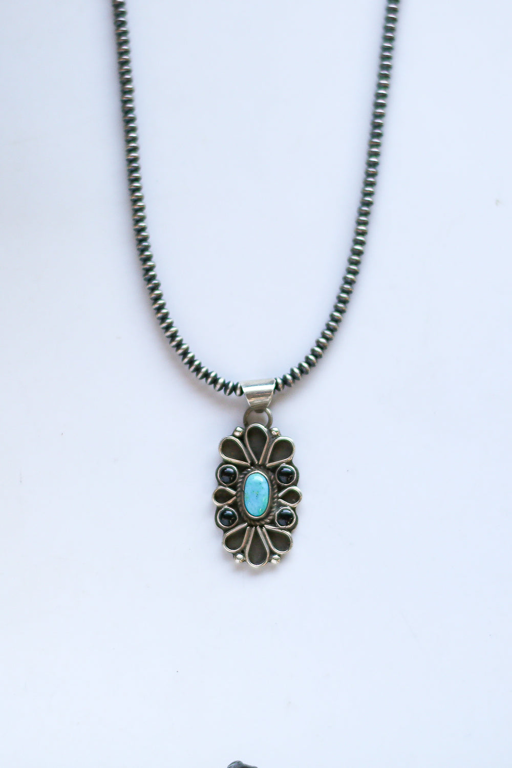 Turquoise and Onyx Kara Pendant