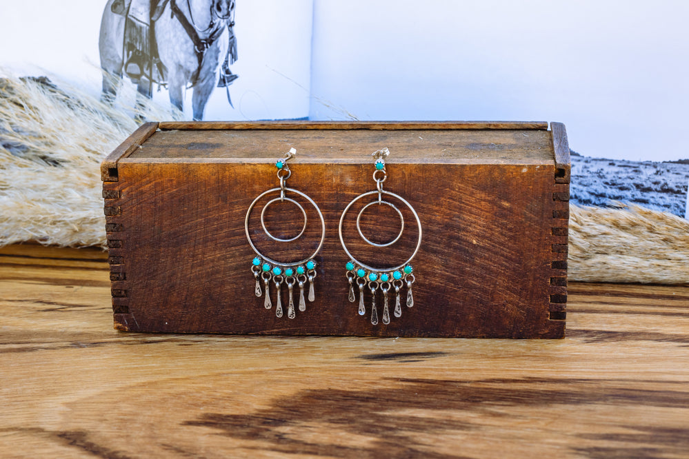 Vintage Turquoise Circular Earrings