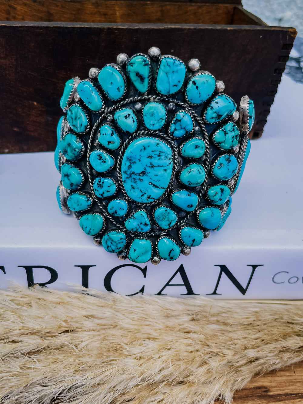 Vintage Turquoise Triple Crown Cuff