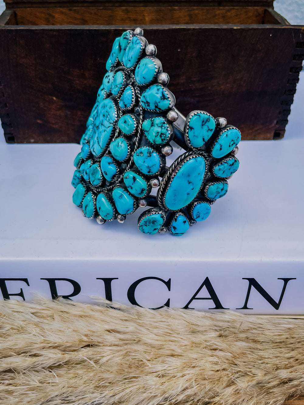 Vintage Turquoise Triple Crown Cuff