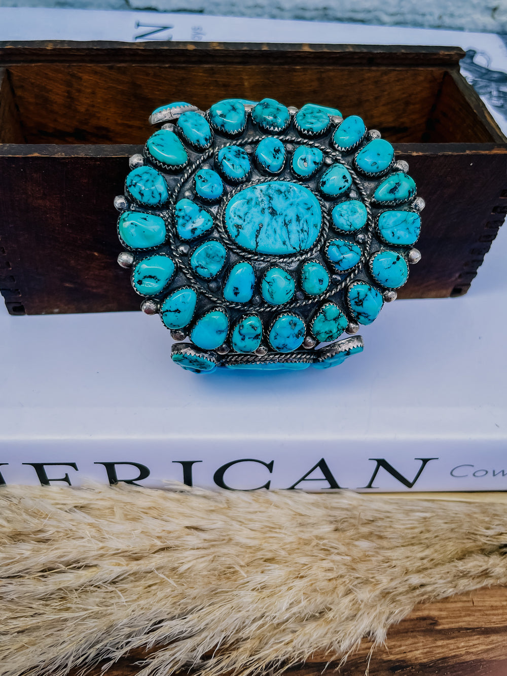 Vintage Turquoise Triple Crown Cuff