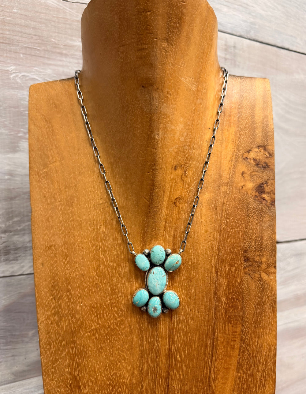 Vertical Fox Turquoise Bowtie Necklace 1.0