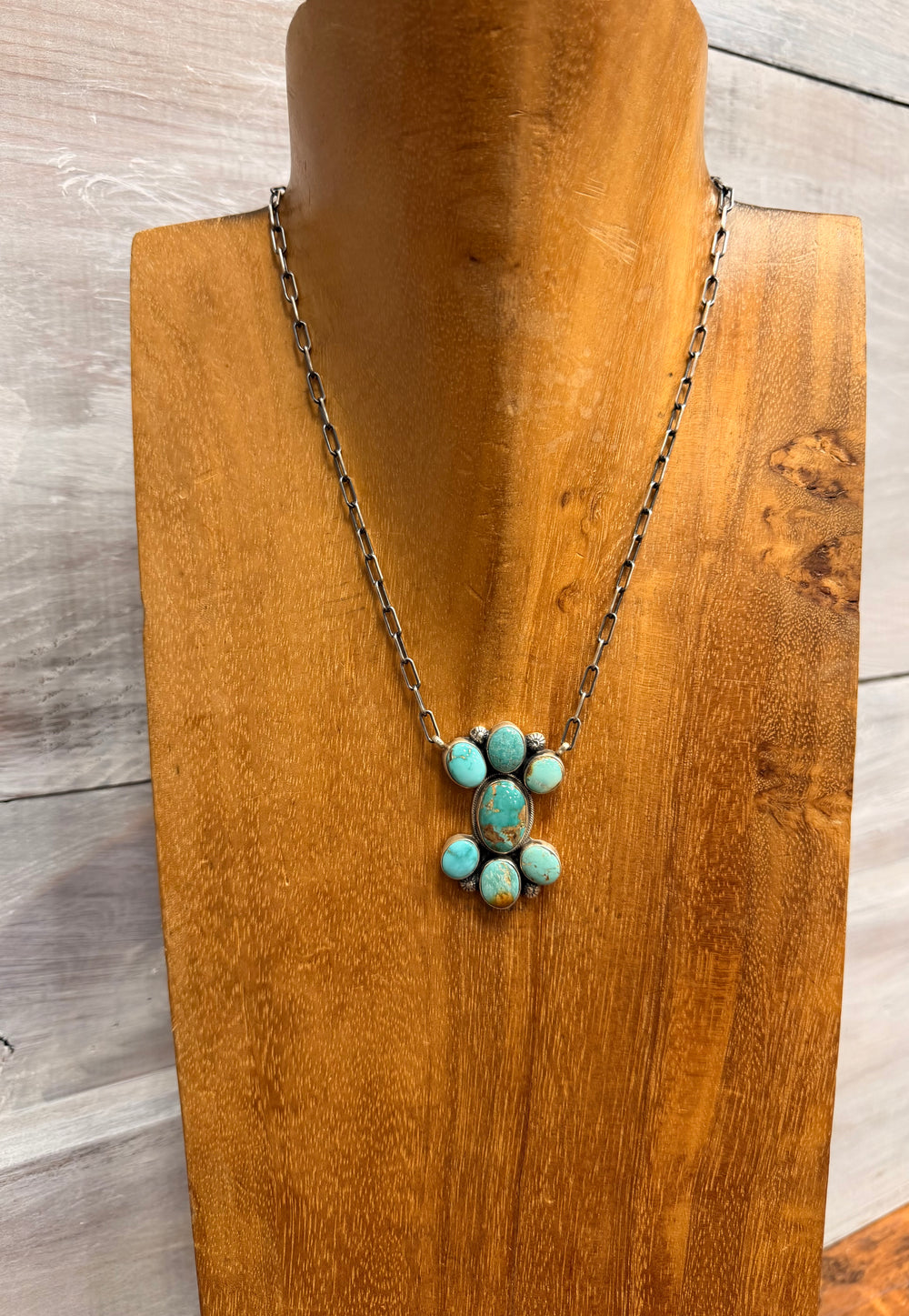 Vertical Fox Turquoise Bowtie Necklace 3.0