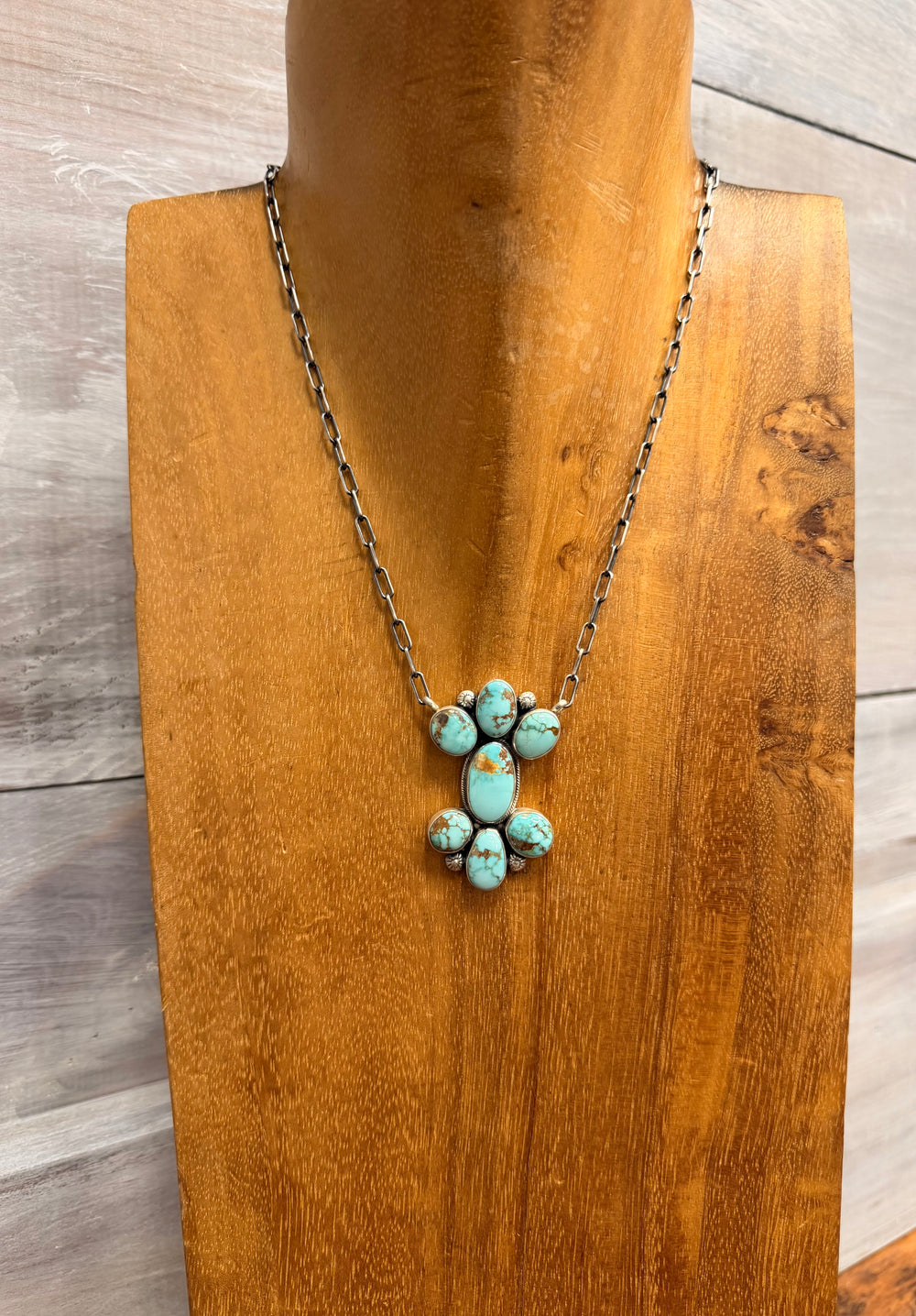 Vertical Fox Turquoise Bowtie Necklace 4.0