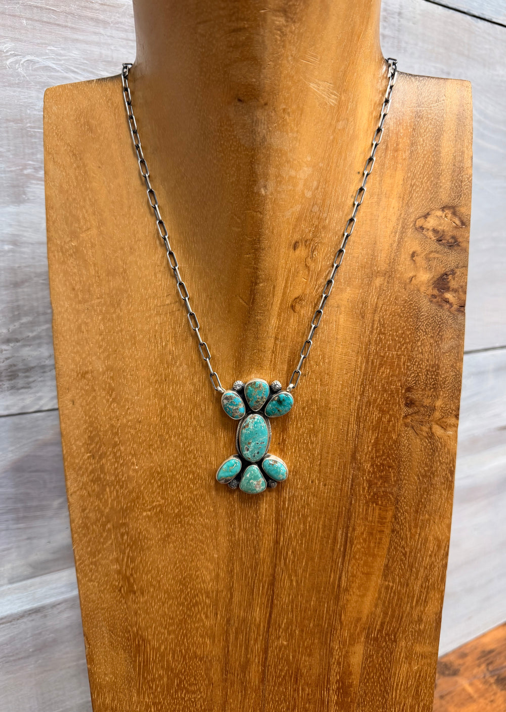 Vertical Fox Turquoise Bowtie Necklace 5.0