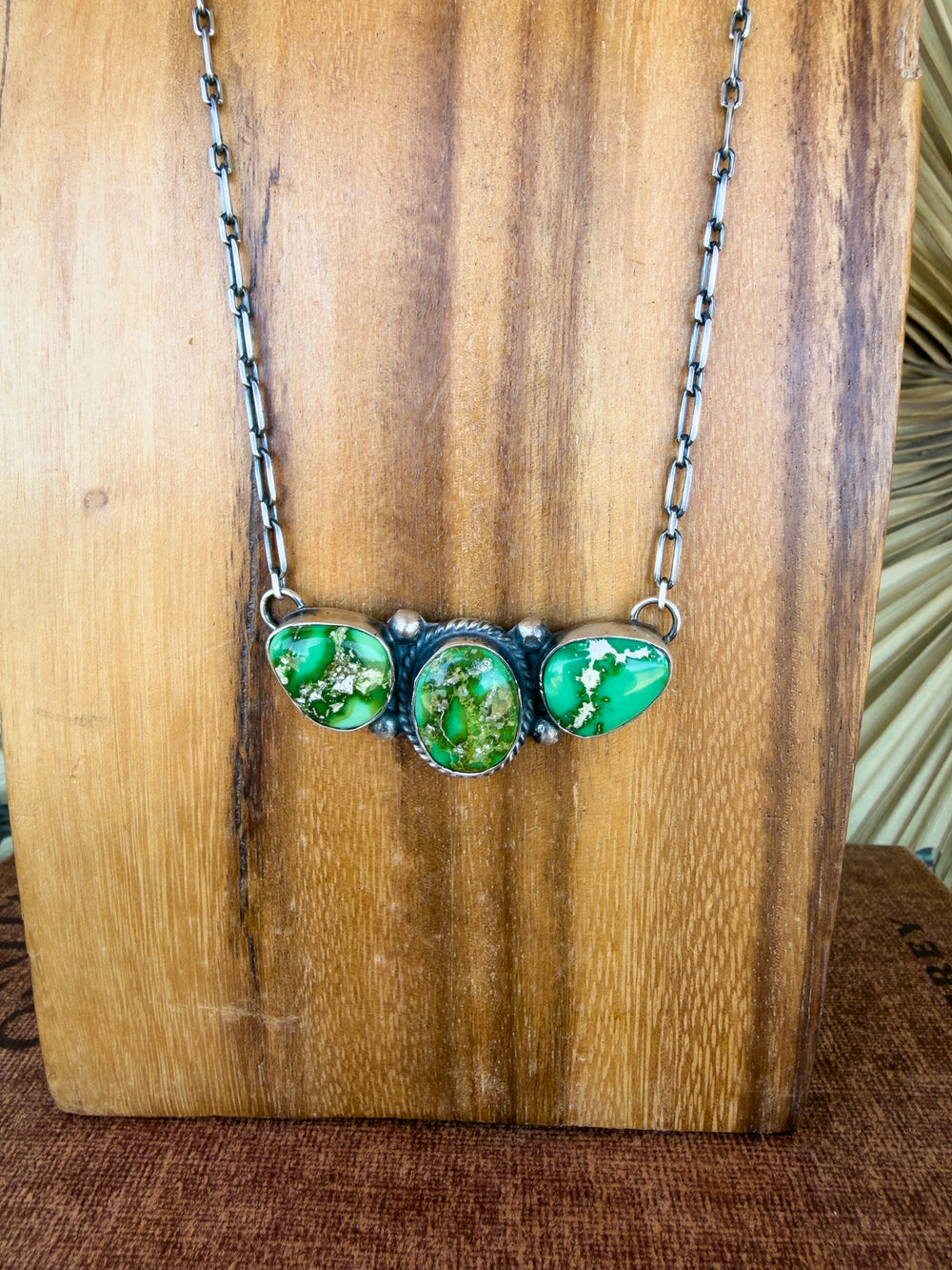 Vicky Three Stone Sonoran Gold Necklace