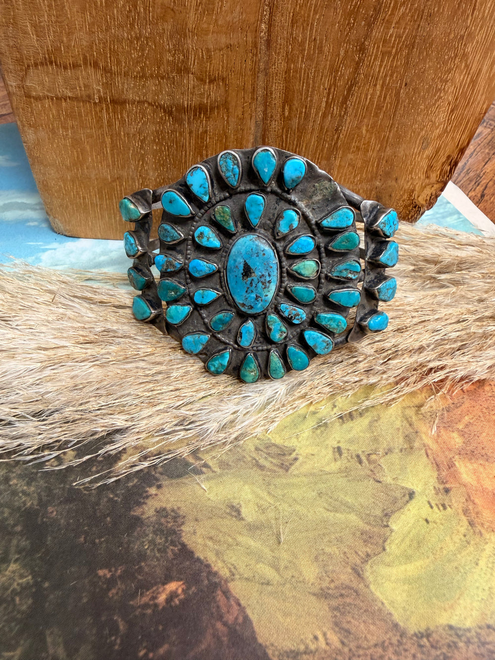 Vintage Raw Cut Turquoise Cuff (1950's)