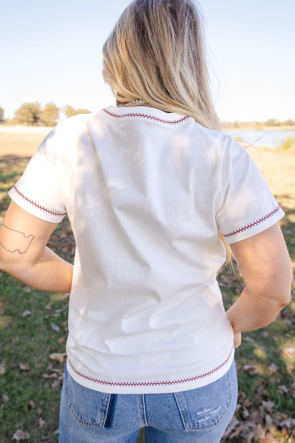 White Zig Zag Rodeo Tee