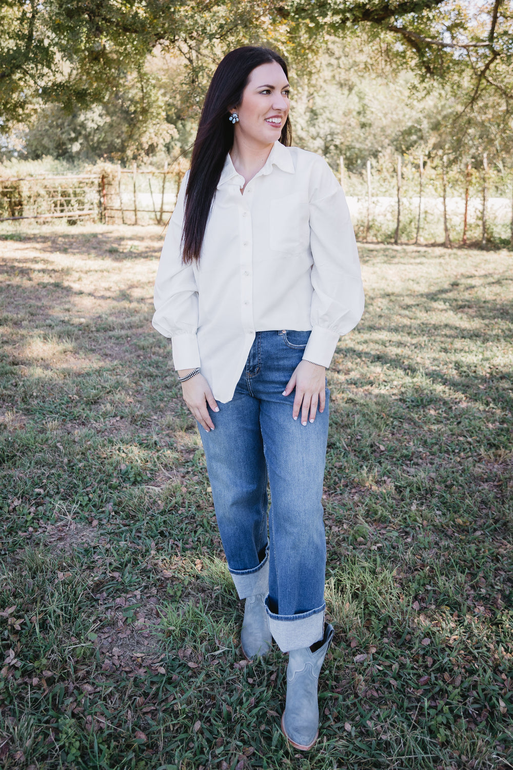 White Oversized Button Down