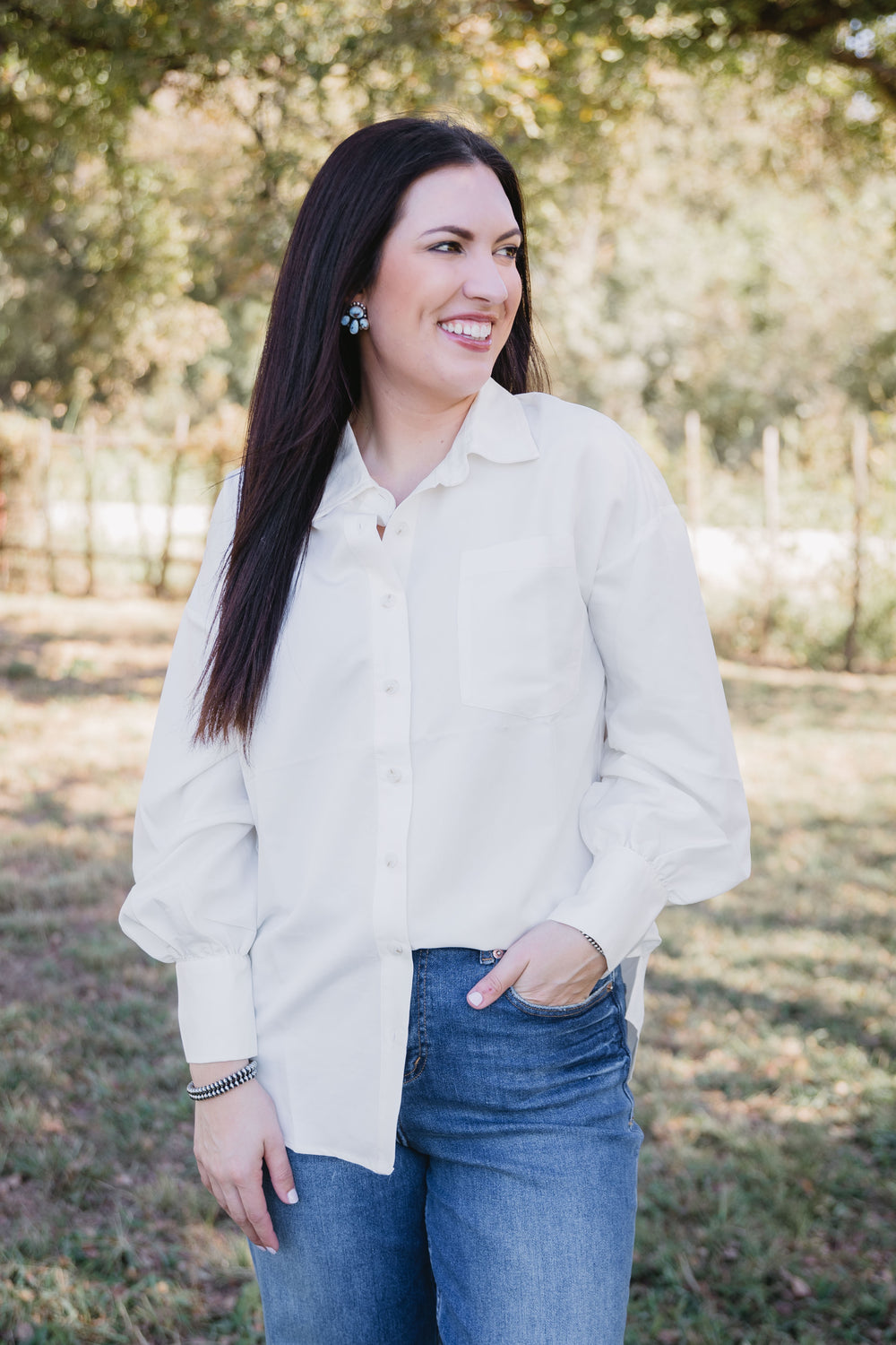 White Oversized Button Down