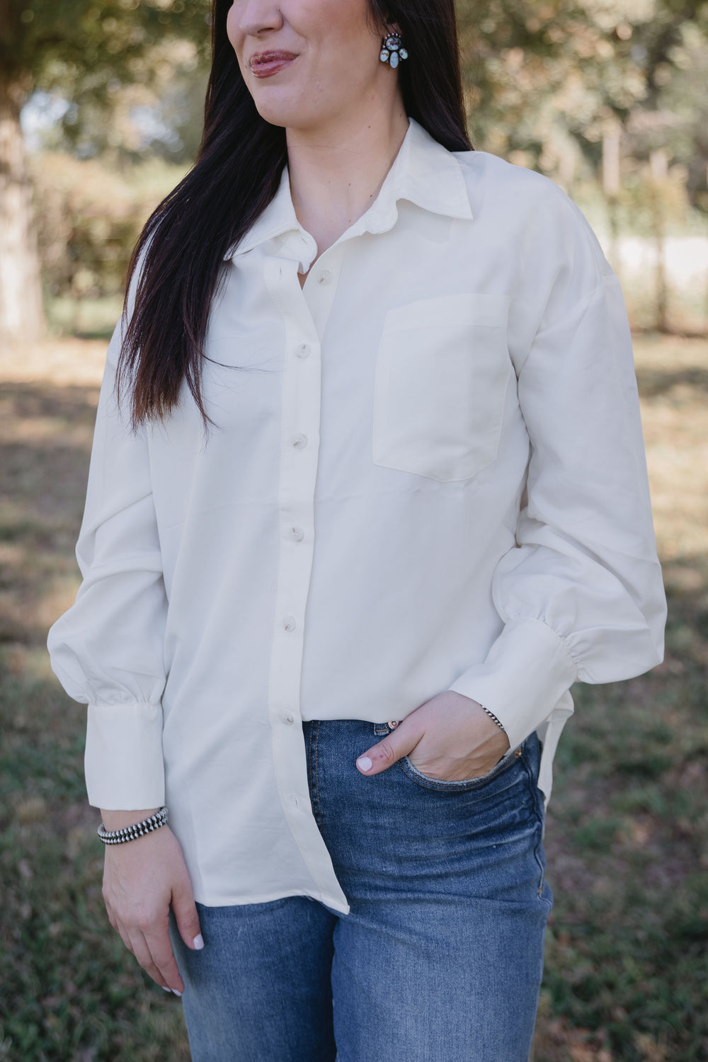 White Oversized Button Down