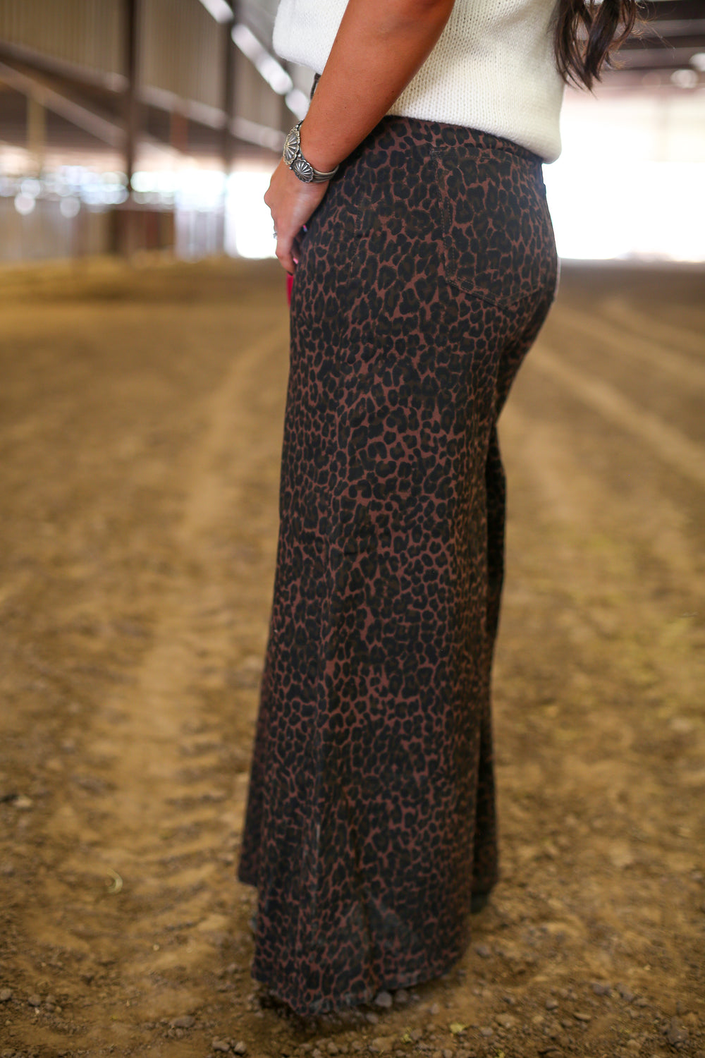 Wide Leg Whiskey Leopard Pants