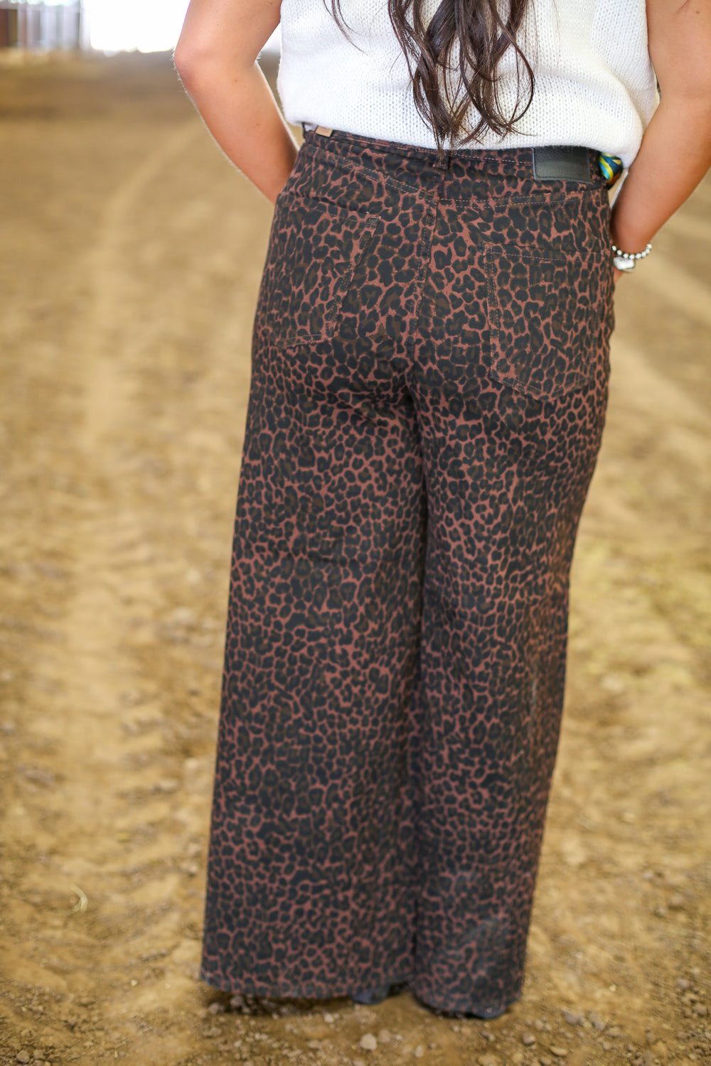 Wide Leg Whiskey Leopard Pants