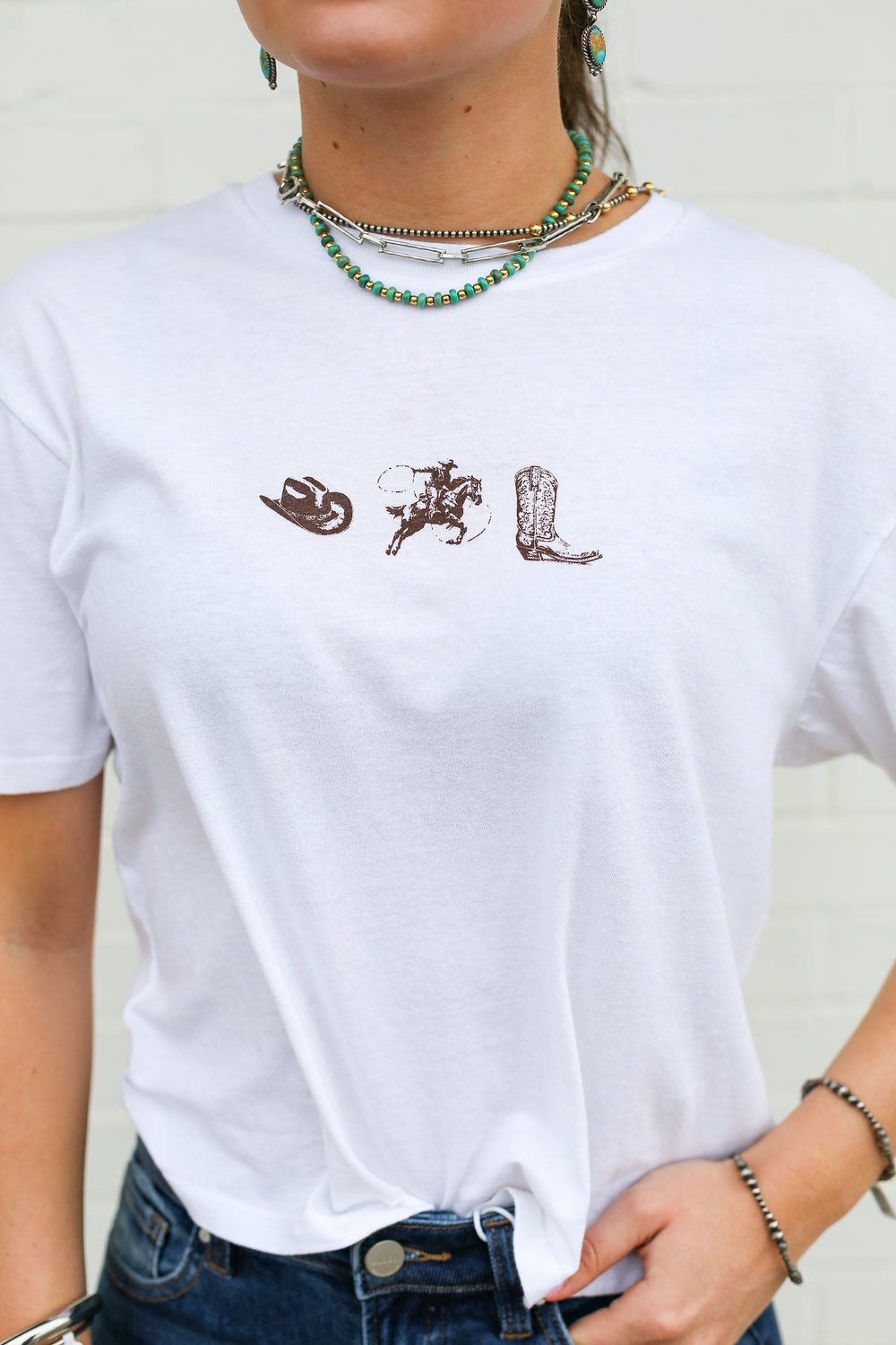 Wild Triple Stride White Crop Tee