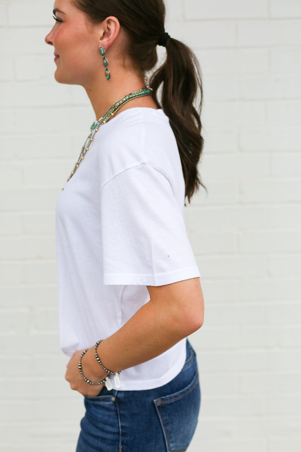 Wild Triple Stride White Crop Tee