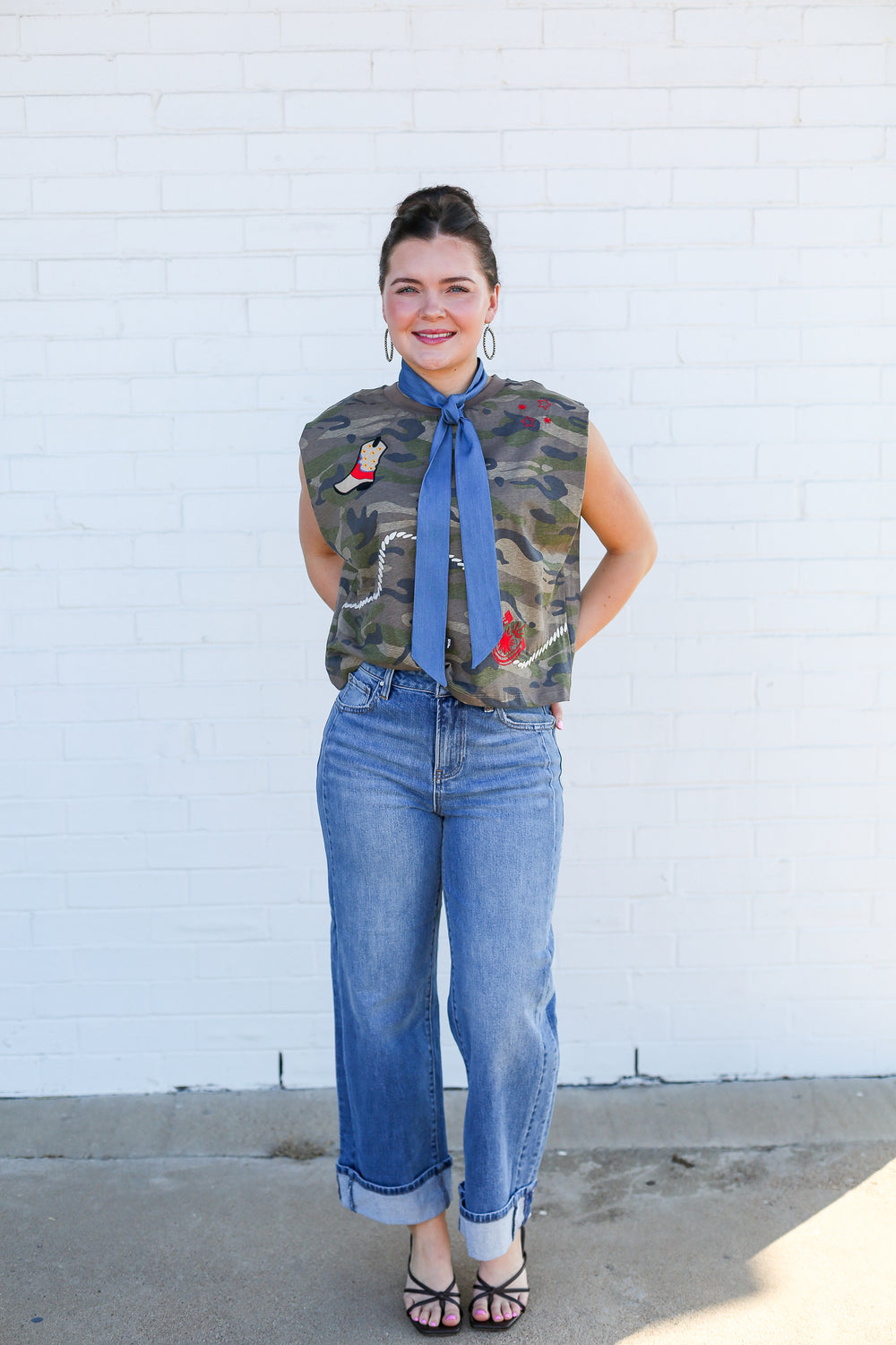 Wynonna Slouchy Cuffed Wide Leg Jeans