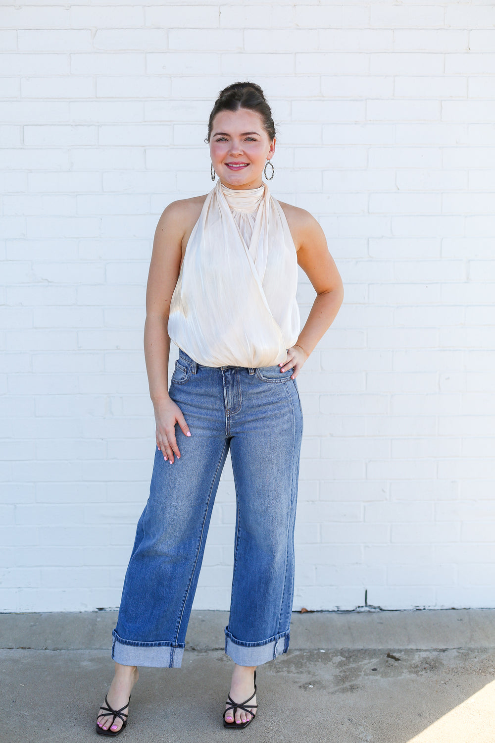 Wynonna Slouchy Cuffed Wide Leg Jeans