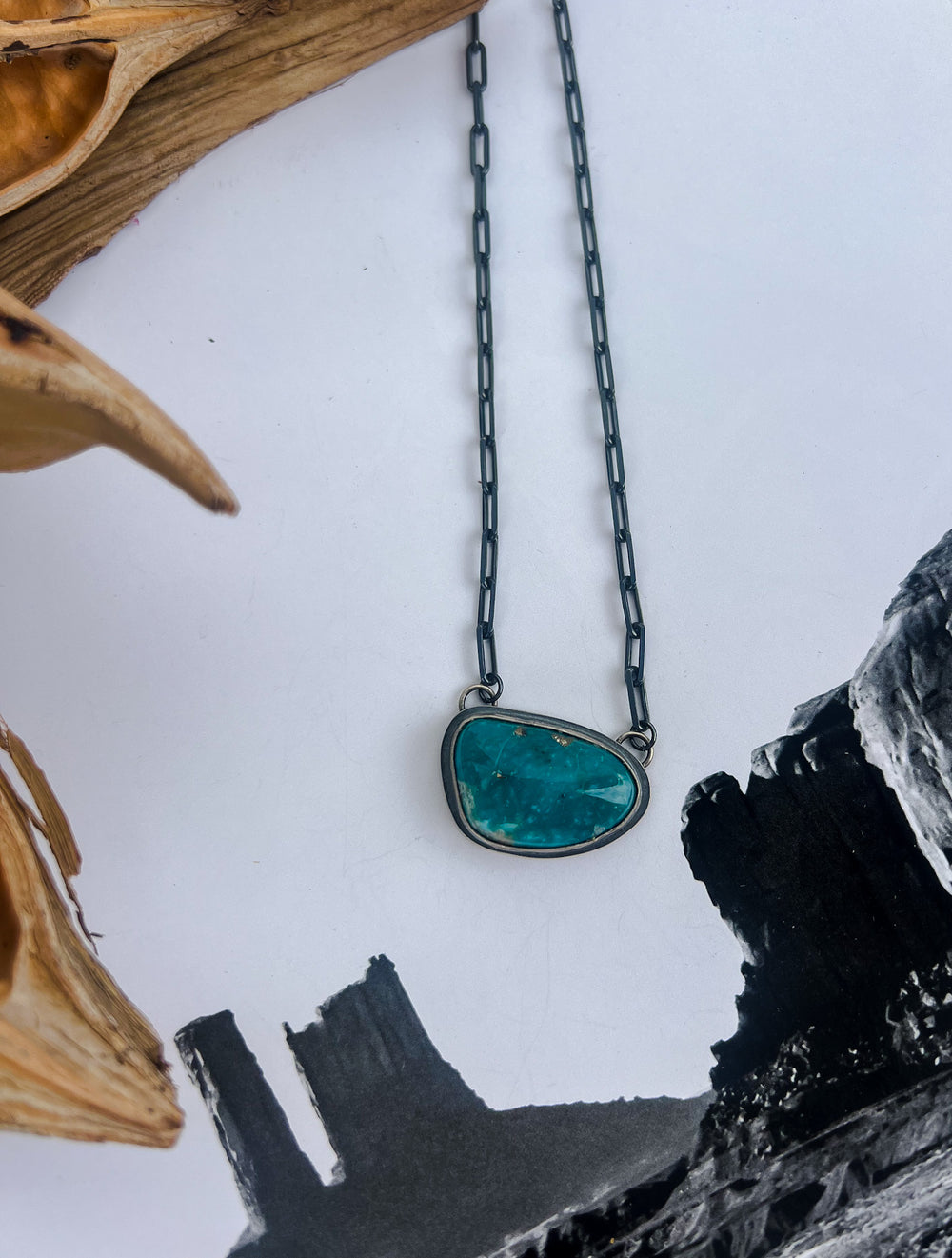 Zia Link Chain Turquoise Necklace