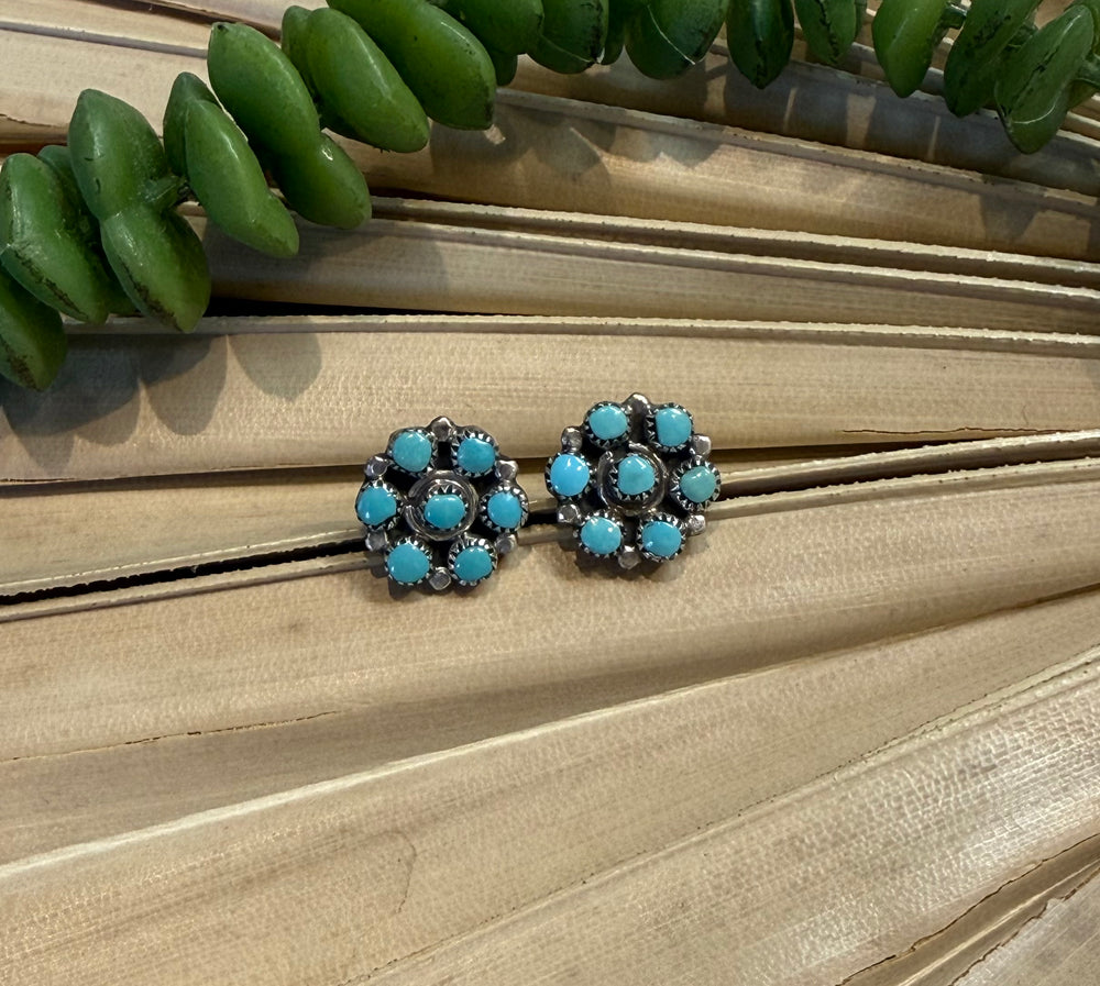 Zuni Turquoise Cluster Earrings