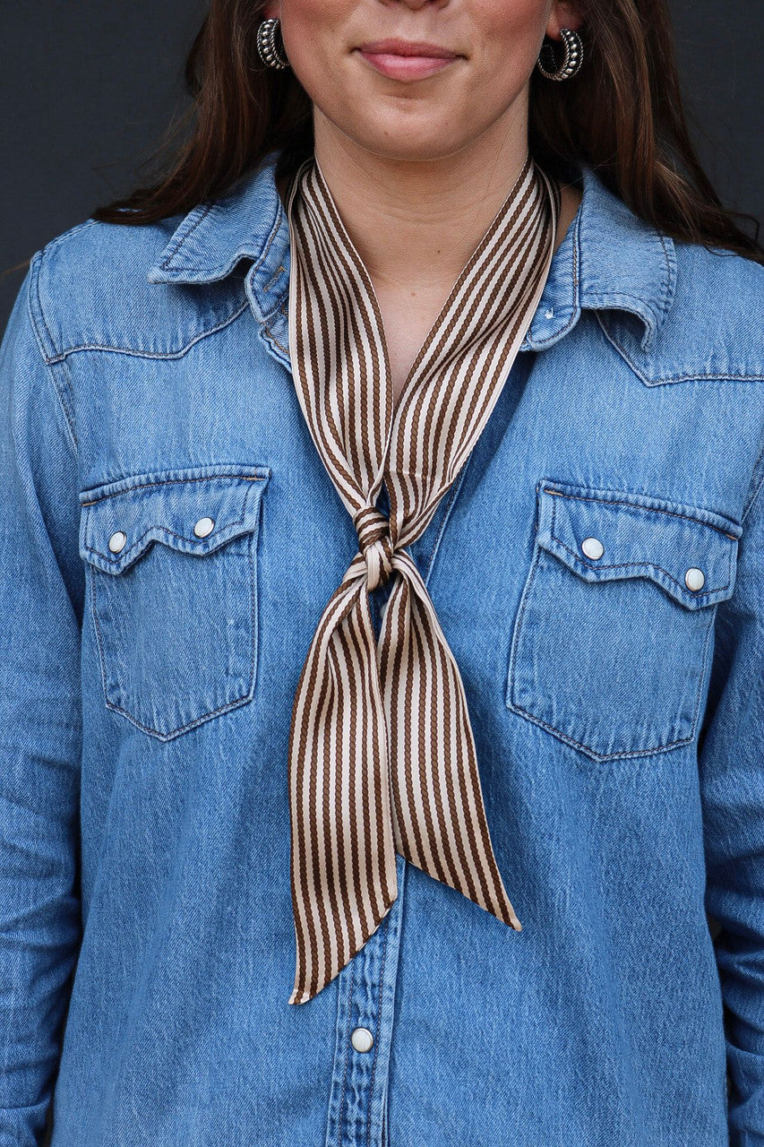 Brown Rope Pinstripe Twilly
