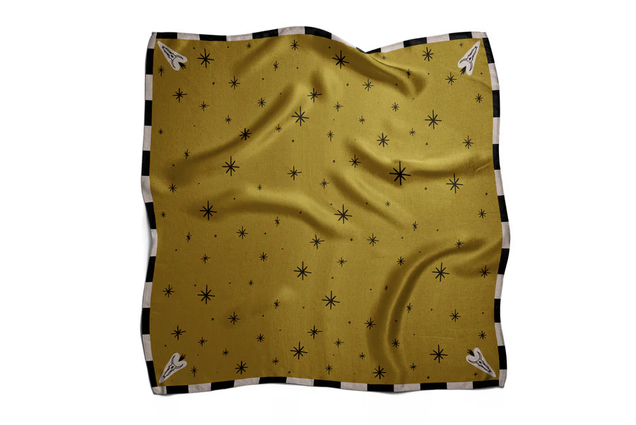 Gold Skull Silk Neckerchief