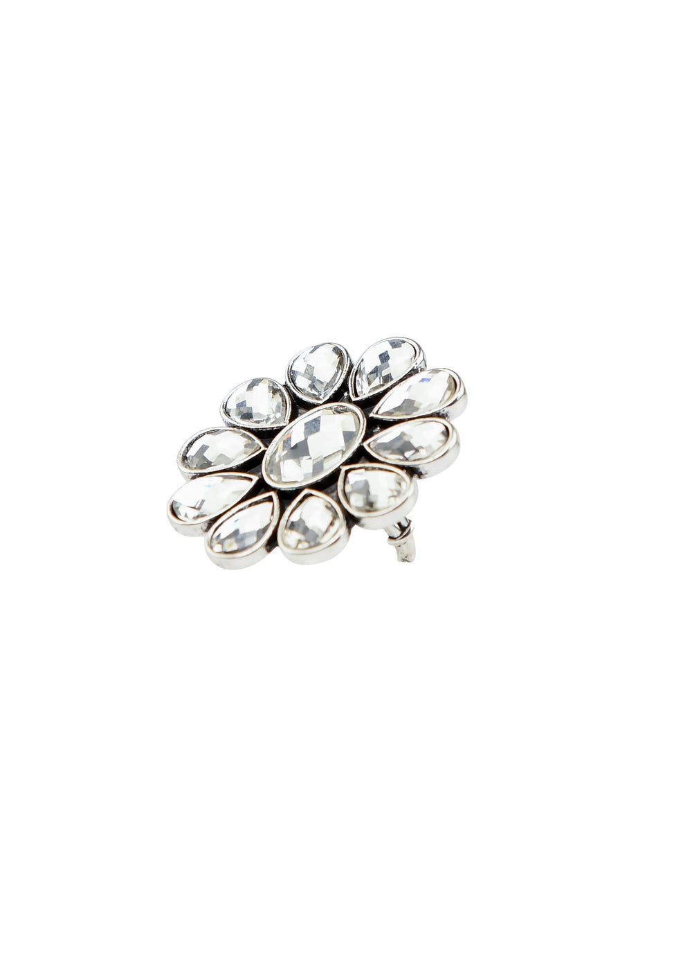 Adjustable Rhinestone Flower Cluster Ring