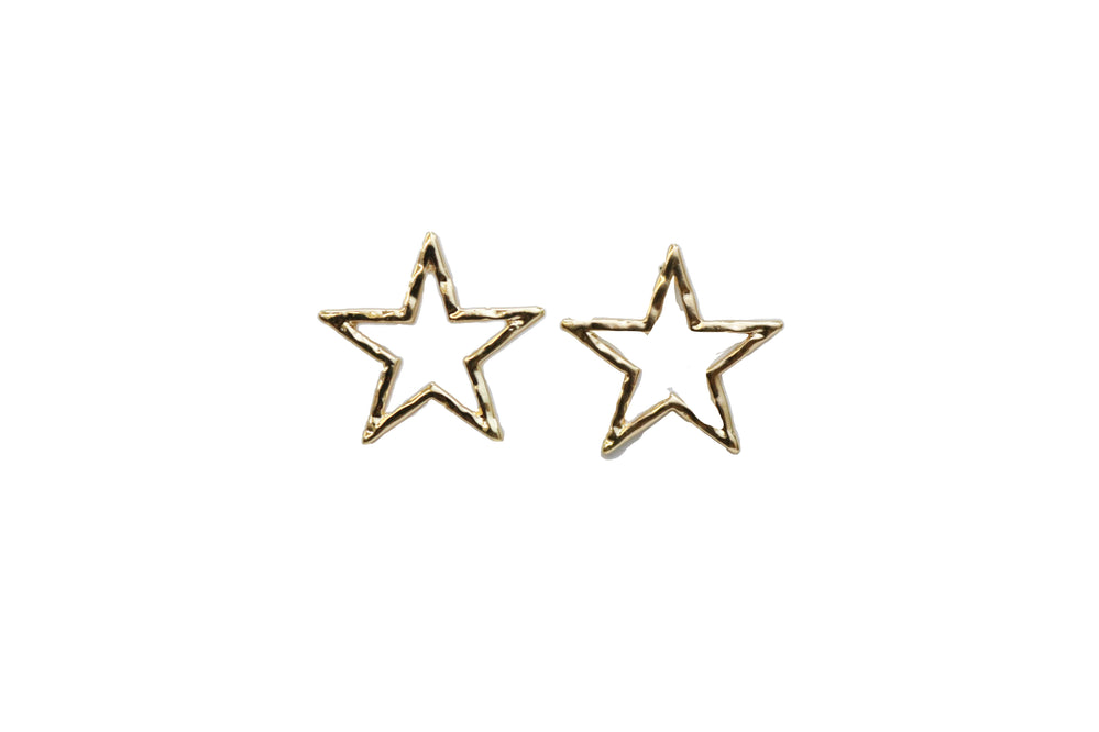 1" Gold Star Cut Out Post Earring