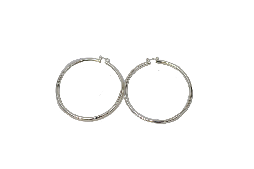 2.5" Silver Hoop Earring