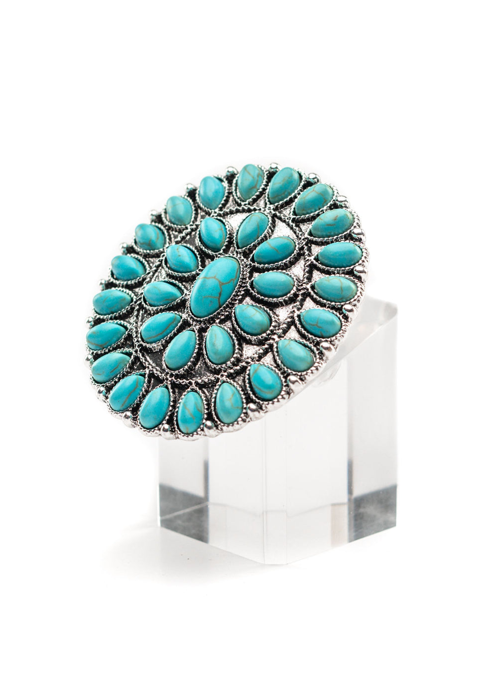 Adjustable Turquoise Cluster Ring