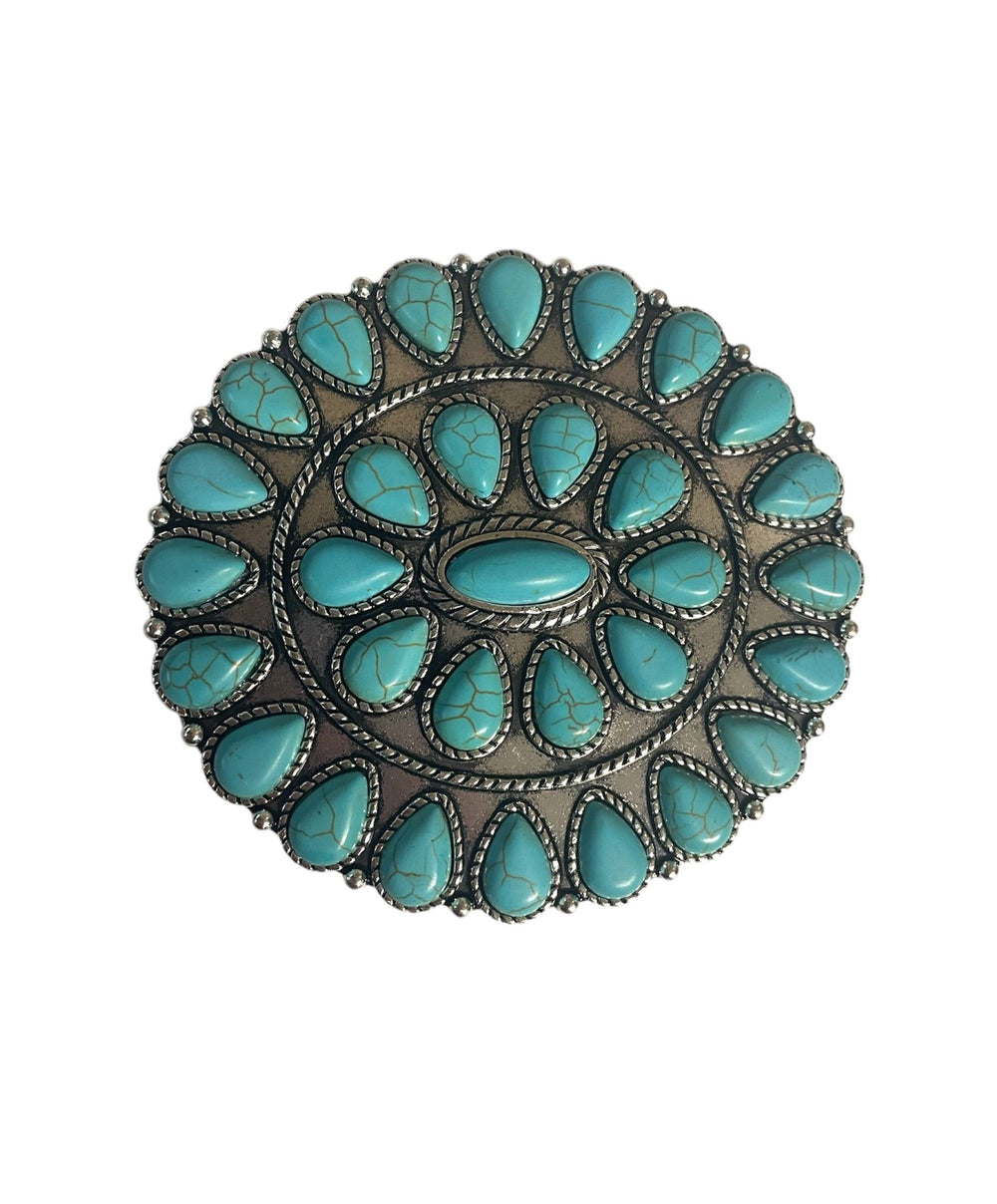 Oval Turquoise Cluster Buckle