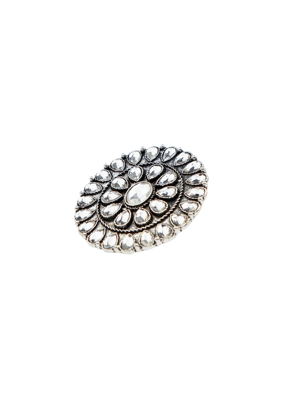 Adjustable Rhinestone Cluster Ring