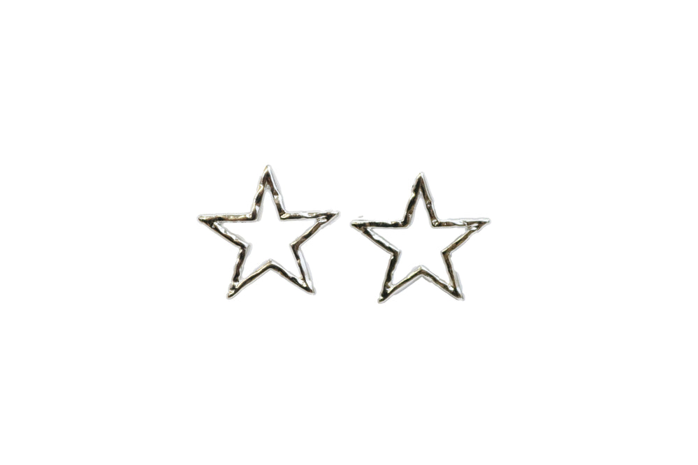 1" Silver Star Cut Out Post Earring