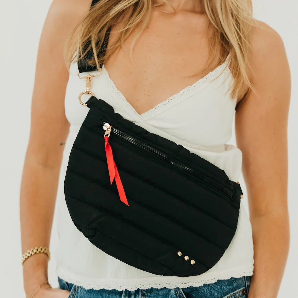 Jolie Black Puffer Bum Bag