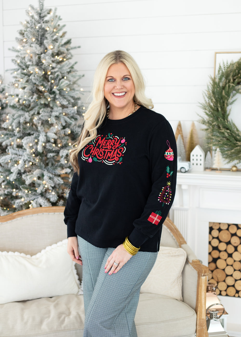 Merry Christmas Sweatshirt Black