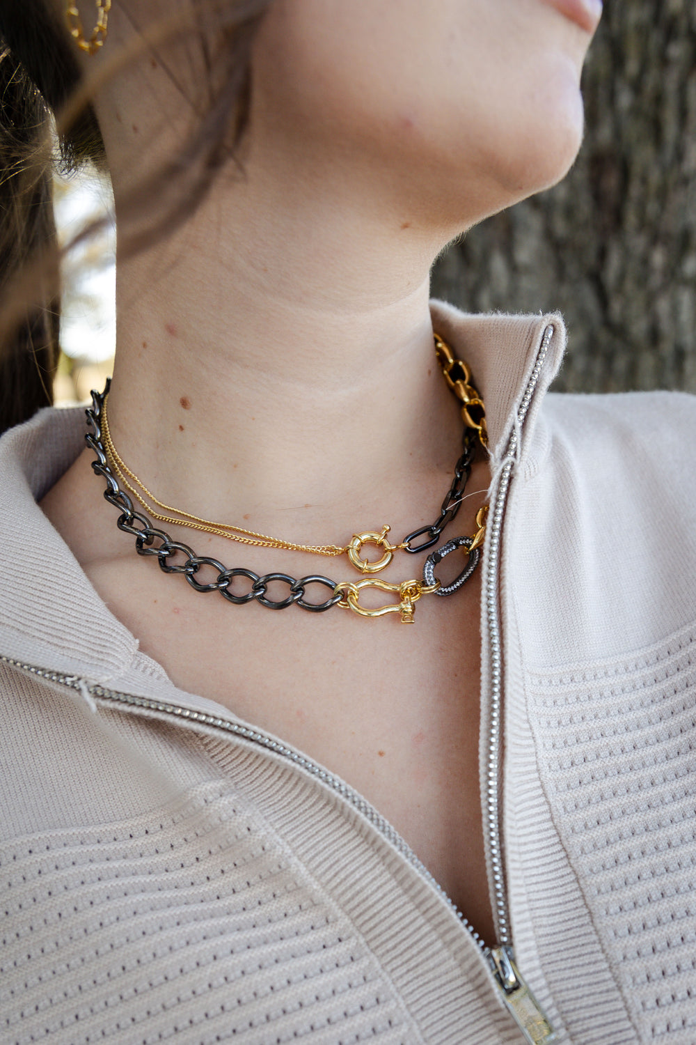 Contrast Equestrian Necklace