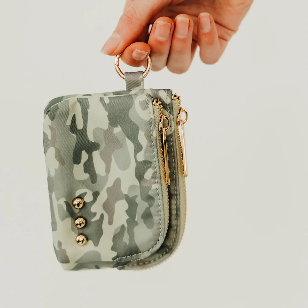 Nylon Cameron Camo  Double Zip Card Wallet
